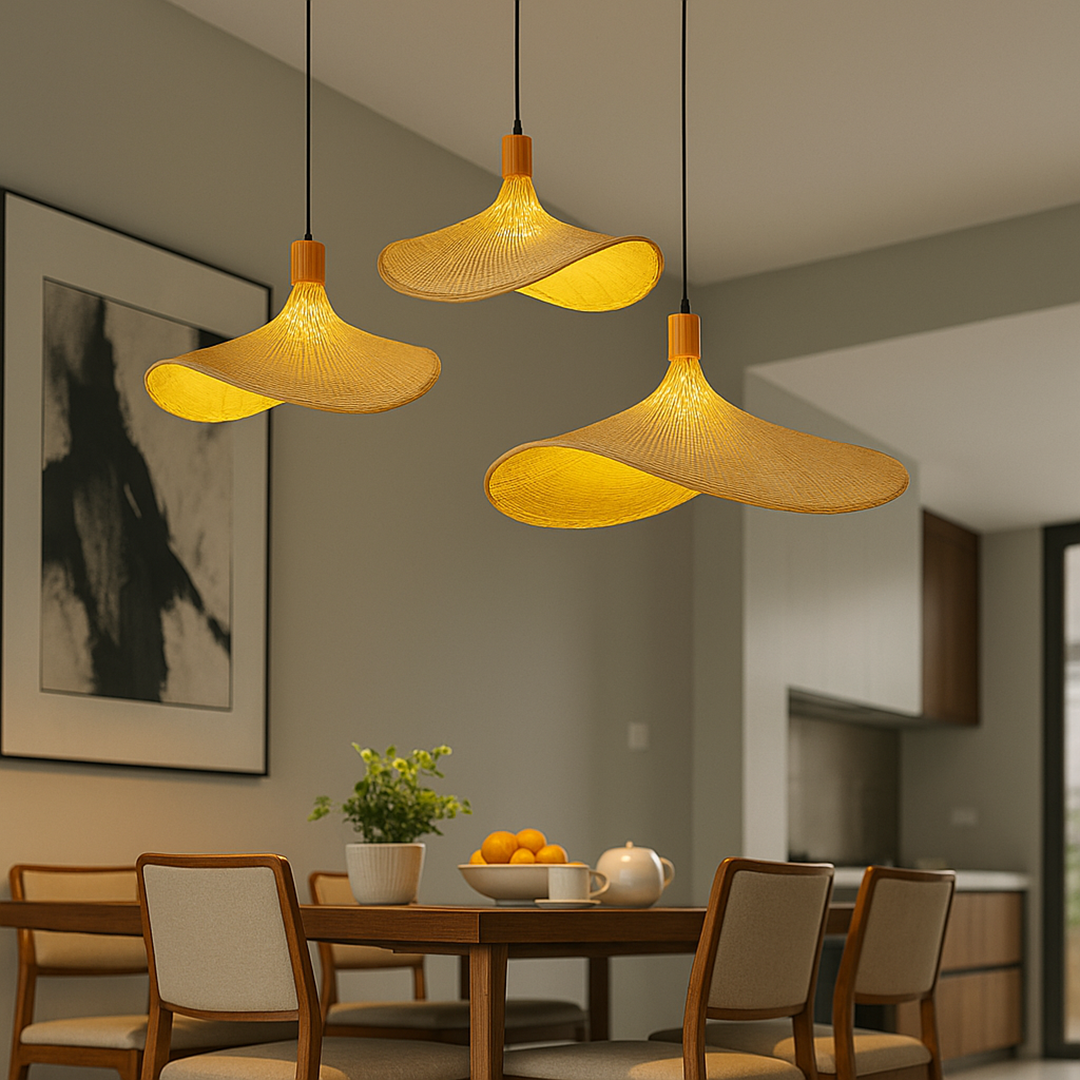 Rattanowa Lampa Sufitowa | Rustykalny Urok