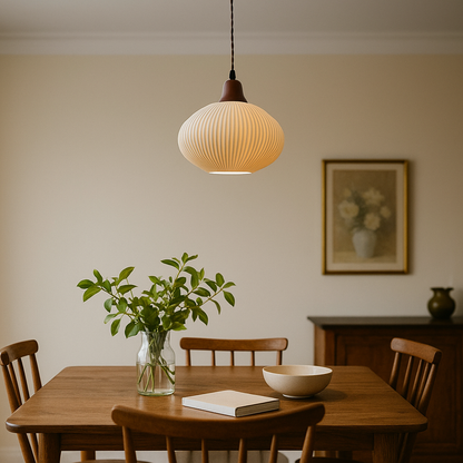 Ceramiczna Lampa Wisząca | Rzeźbione Detale