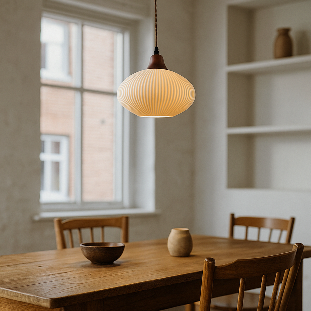 Ceramiczna Lampa Wisząca | Rzeźbione Detale