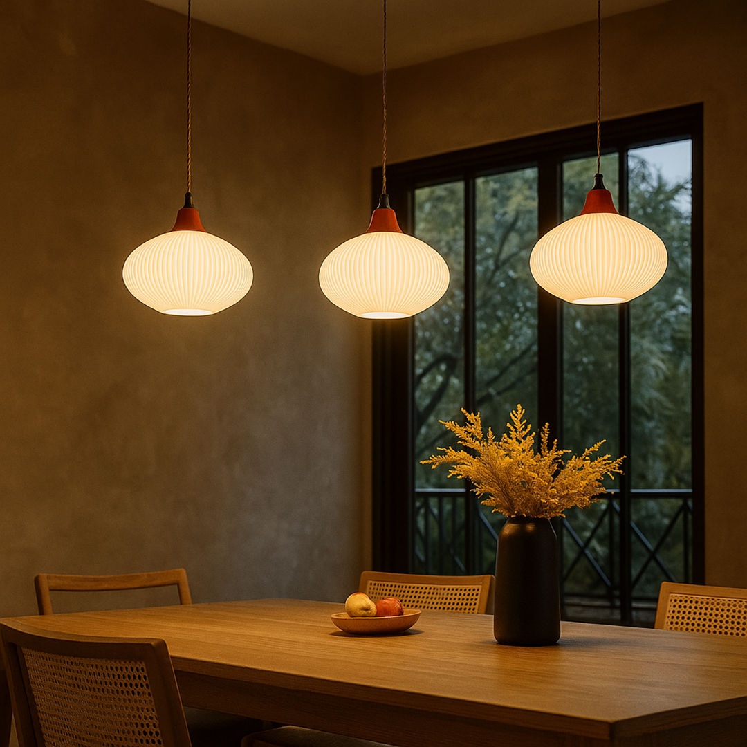 Ceramiczna Lampa Wisząca | Rzeźbione Detale