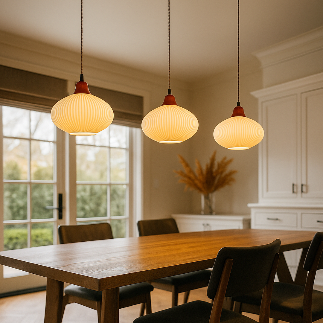 Ceramiczna Lampa Wisząca | Rzeźbione Detale