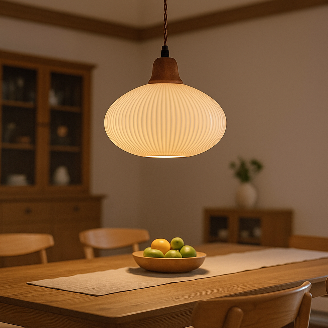 Ceramiczna Lampa Wisząca | Rzeźbione Detale