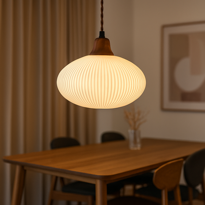 Ceramiczna Lampa Wisząca | Rzeźbione Detale