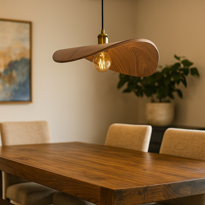 Vintage Drewniana Lampa Wisząca | Styl Retro