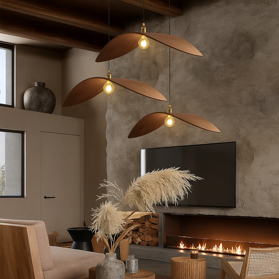 Vintage Drewniana Lampa Wisząca | Styl Retro