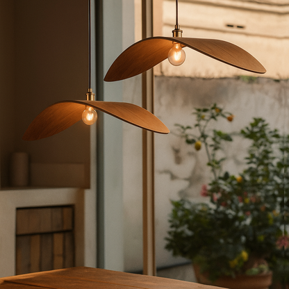 Vintage Drewniana Lampa Wisząca | Styl Retro