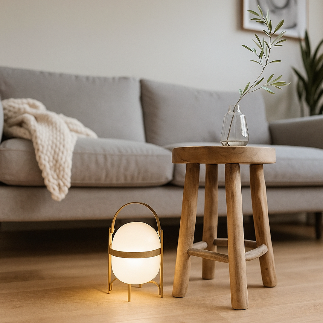 Drewniana Lampa Stołowa Z Regulowaną Jasnością | Przenośna