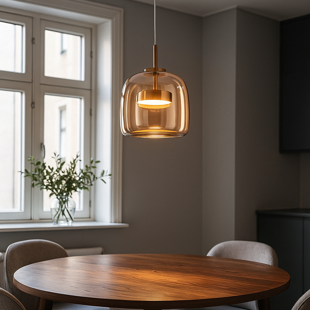 Kamienna Lampa Wisząca | Metalowe Wykończenie