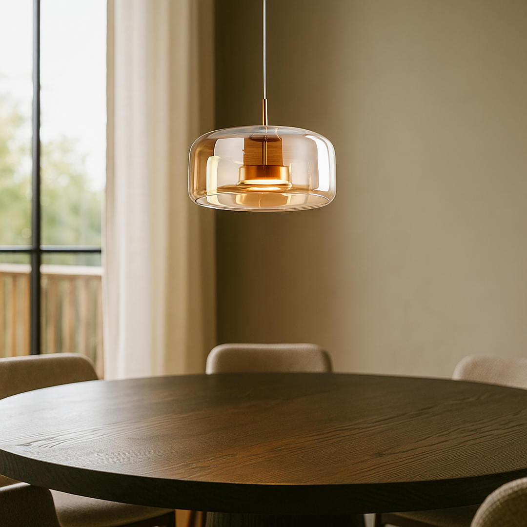 Kamienna Lampa Wisząca | Metalowe Wykończenie