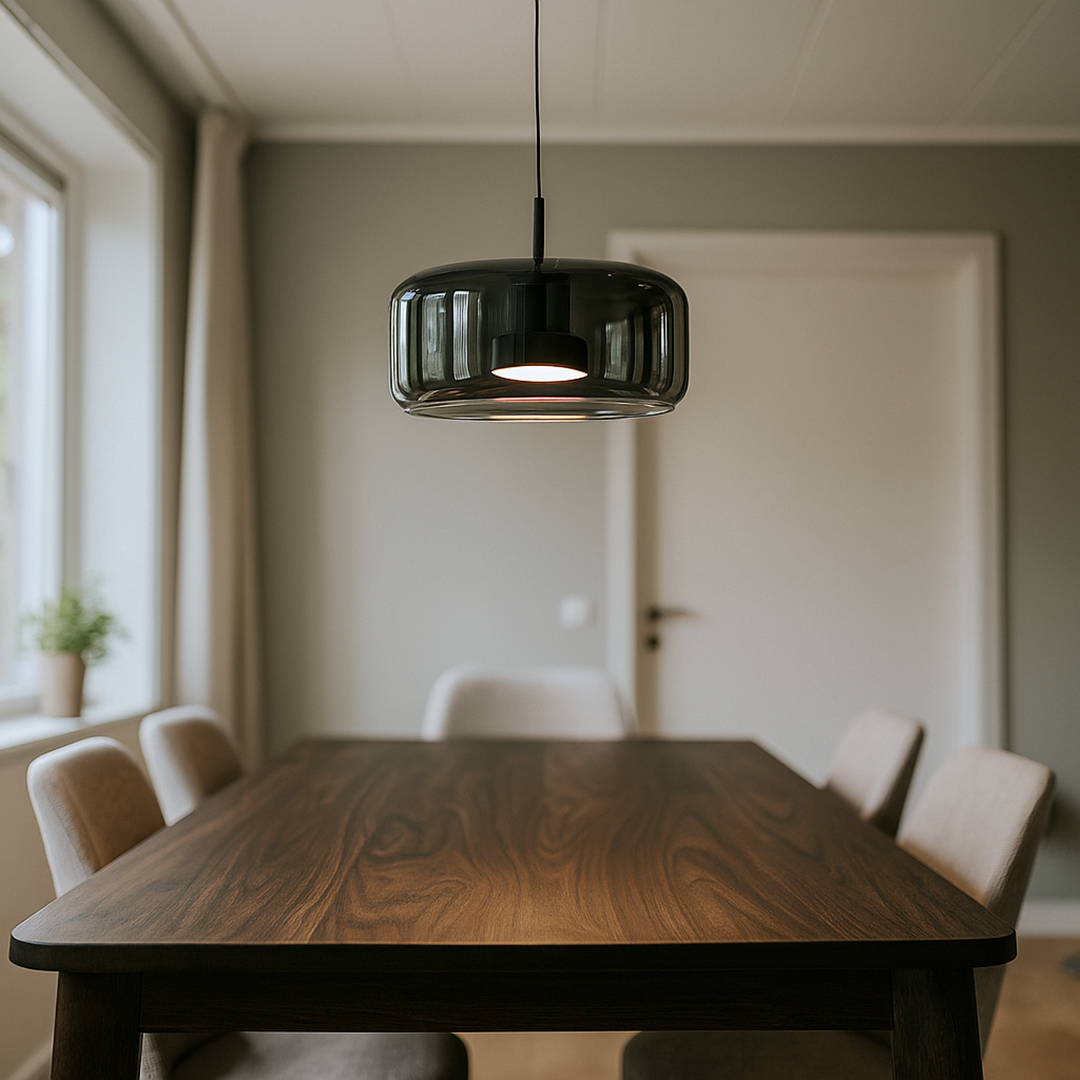 Kamienna Lampa Wisząca | Metalowe Wykończenie