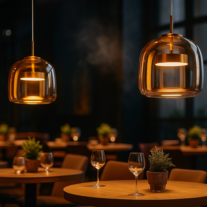 Kamienna Lampa Wisząca | Metalowe Wykończenie