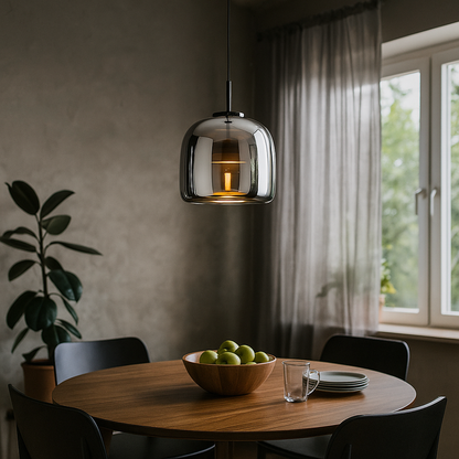 Kamienna Lampa Wisząca | Metalowe Wykończenie