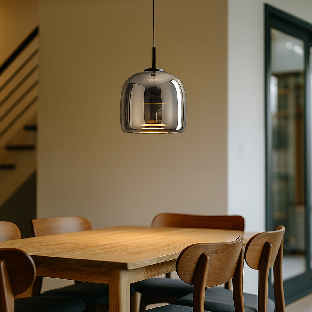 Kamienna Lampa Wisząca | Metalowe Wykończenie