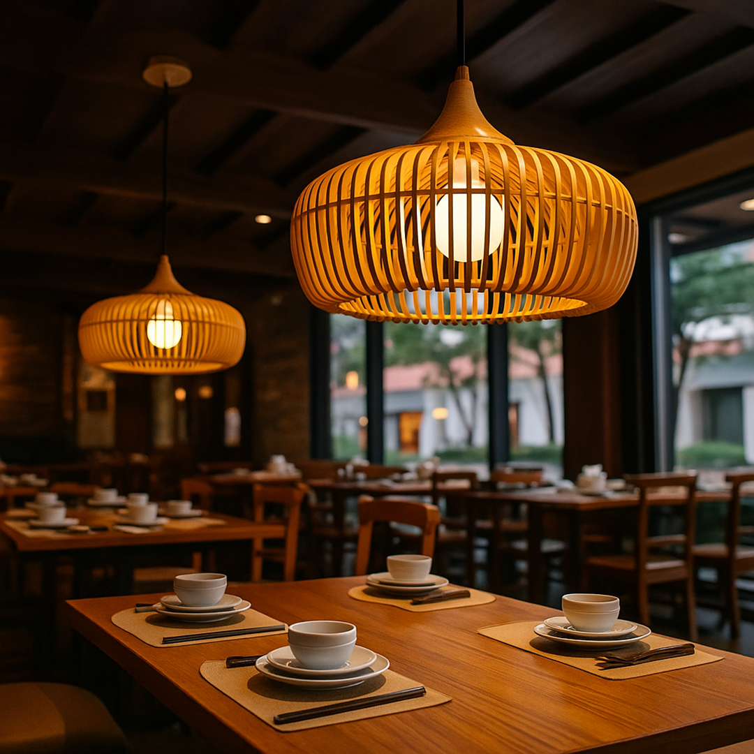 Nowoczesna Drewniana Lampa Wisząca | Regulowany Kabel