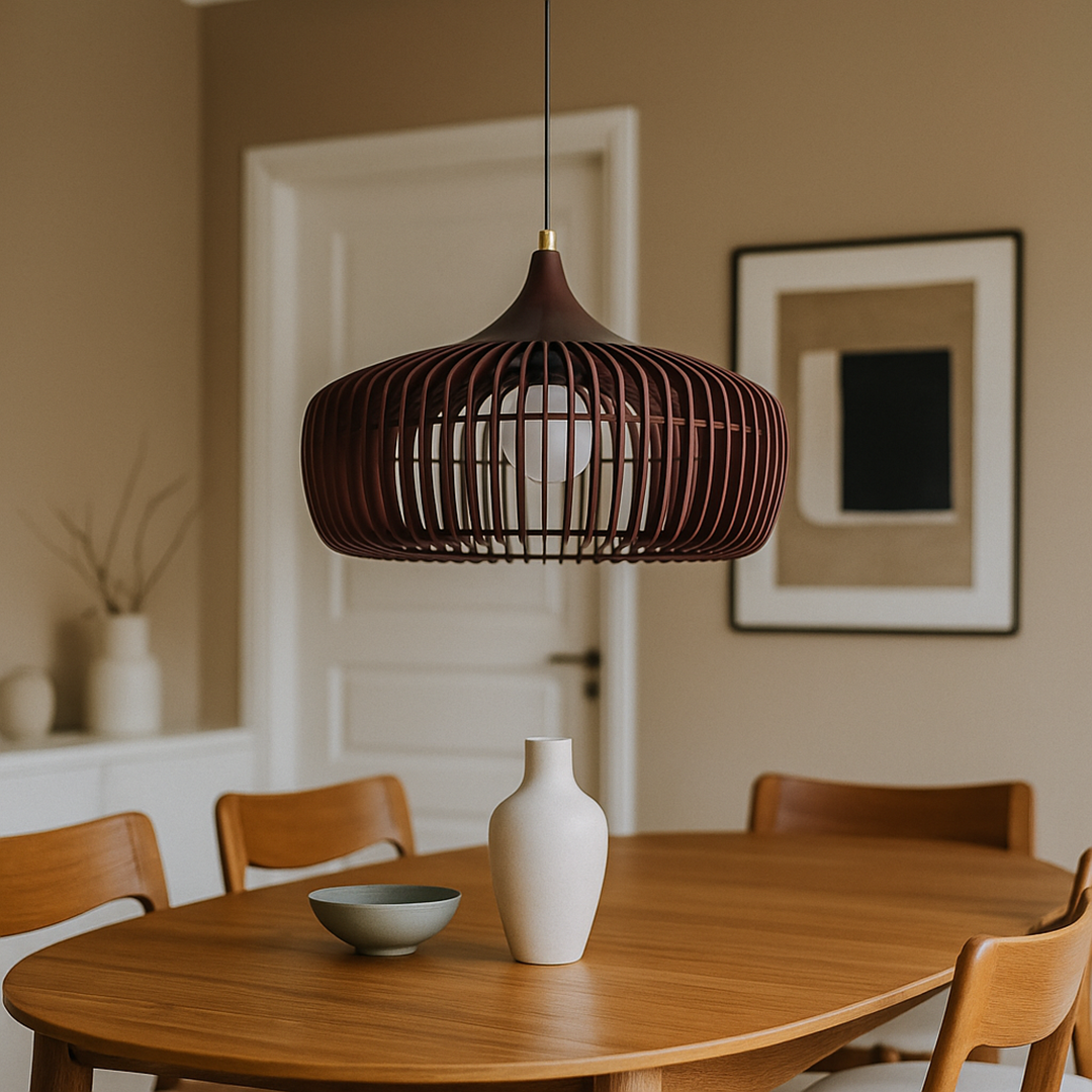 Nowoczesna Drewniana Lampa Wisząca | Regulowany Kabel