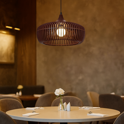 Nowoczesna Drewniana Lampa Wisząca | Regulowany Kabel