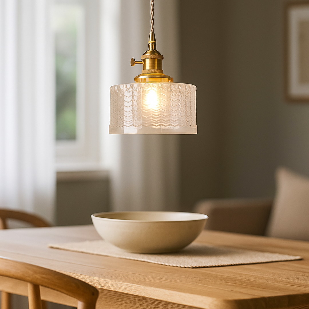 Lampa Sufitowa Z Teksturowanym Szkłem | Nastrojowe Światło