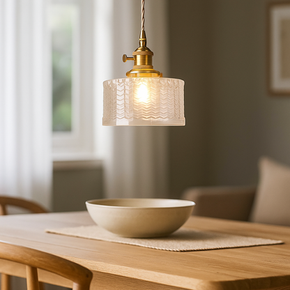 Lampa Sufitowa Z Teksturowanym Szkłem | Nastrojowe Światło