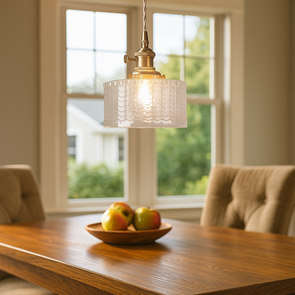 Lampa Sufitowa Z Teksturowanym Szkłem | Nastrojowe Światło