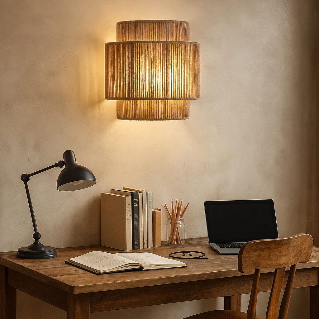 Pleciona Lampa Ścienna Z Liny | Nowoczesny Design