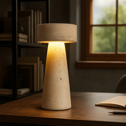 Trawertynowa Lampa Stołowa | Stylowa