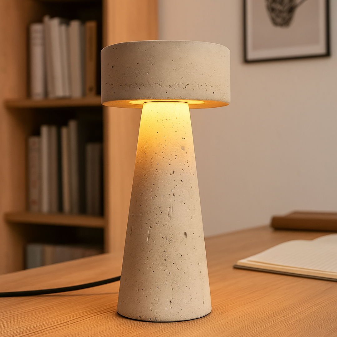 Trawertynowa Lampa Stołowa | Stylowa