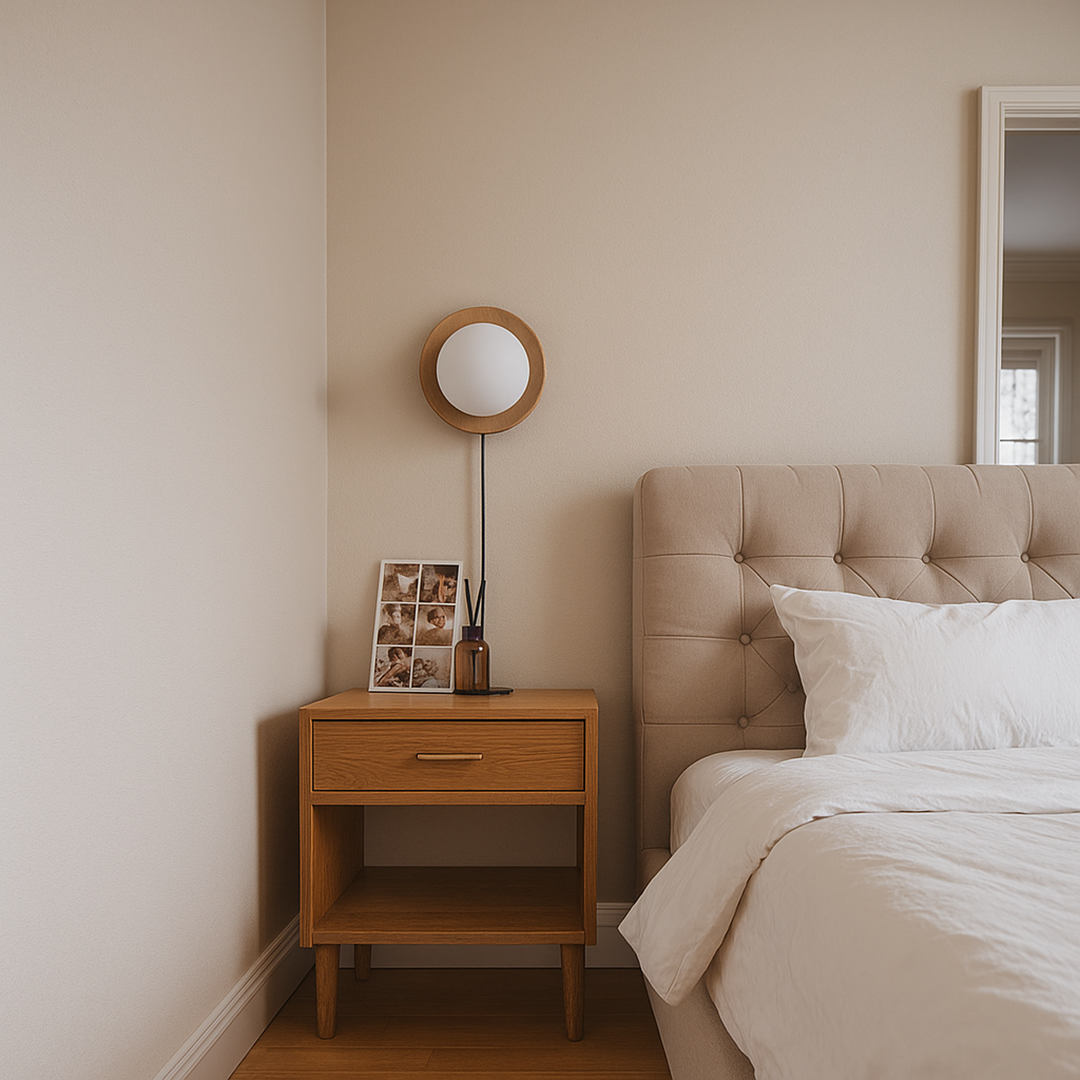 Drewniana Lampa Ścienna Japandi | Vintage