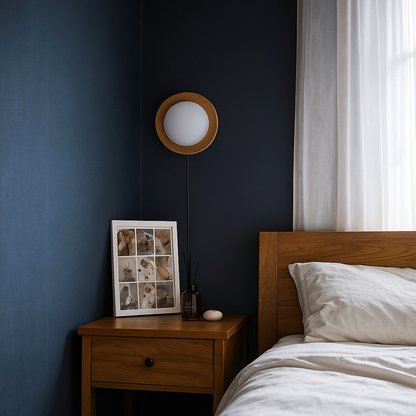 Drewniana Lampa Ścienna Japandi | Vintage