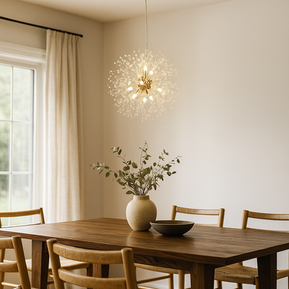 Regulowany Kryształowy Żyrandol | Japandi