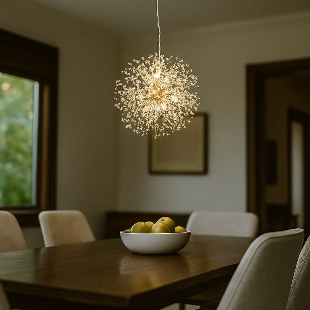 Regulowany Kryształowy Żyrandol | Japandi