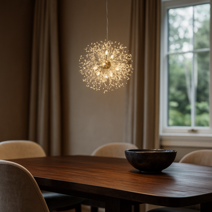 Regulowany Kryształowy Żyrandol | Japandi