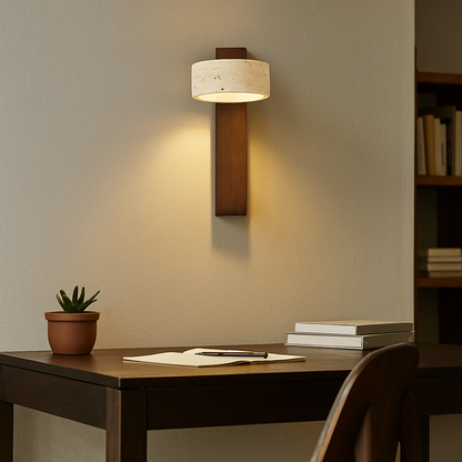 Trawertynowa Lampa Ścienna | Regulowana Głowica