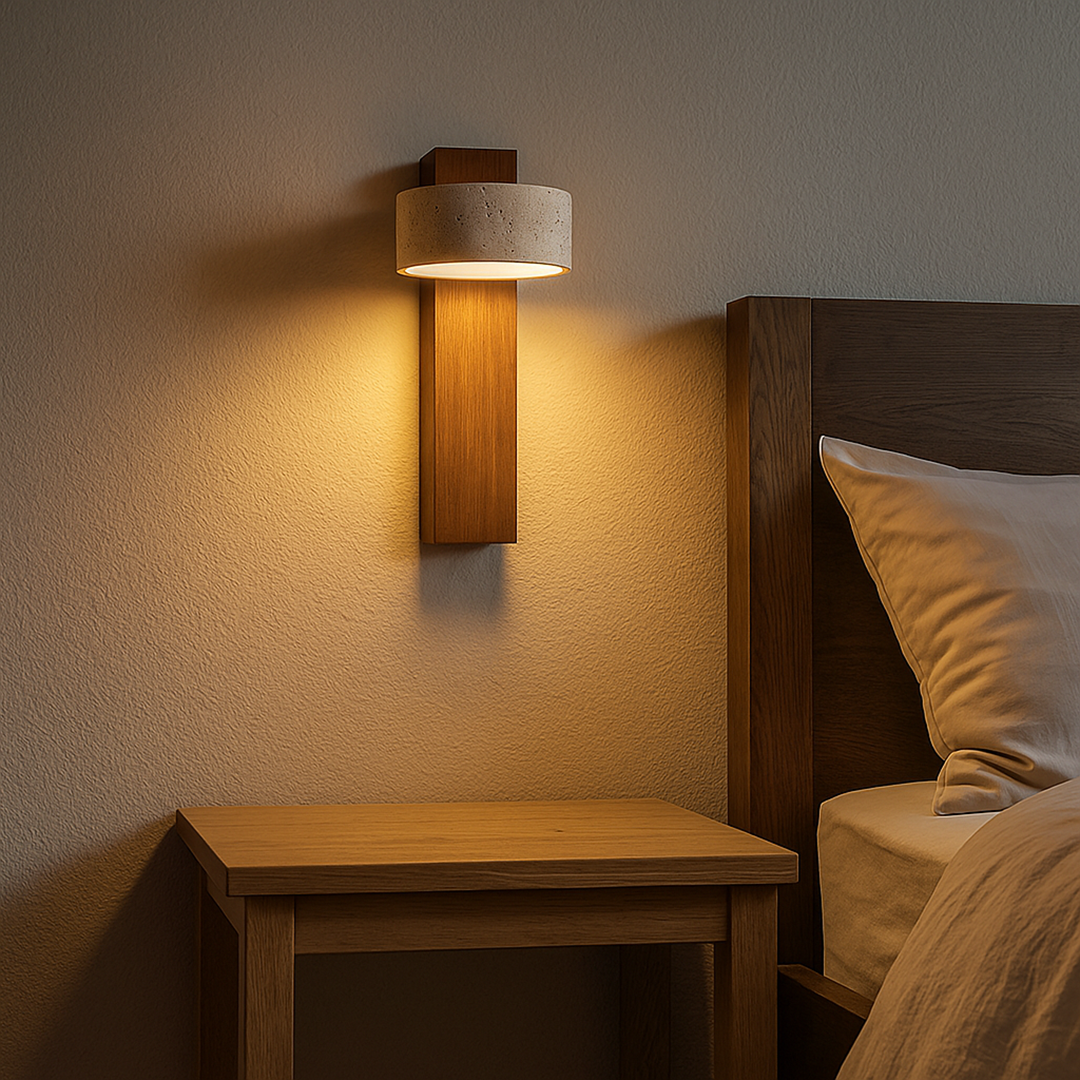 Trawertynowa Lampa Ścienna | Regulowana Głowica