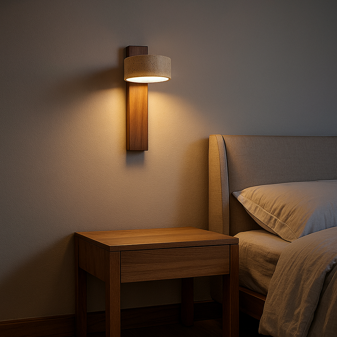 Trawertynowa Lampa Ścienna | Regulowana Głowica