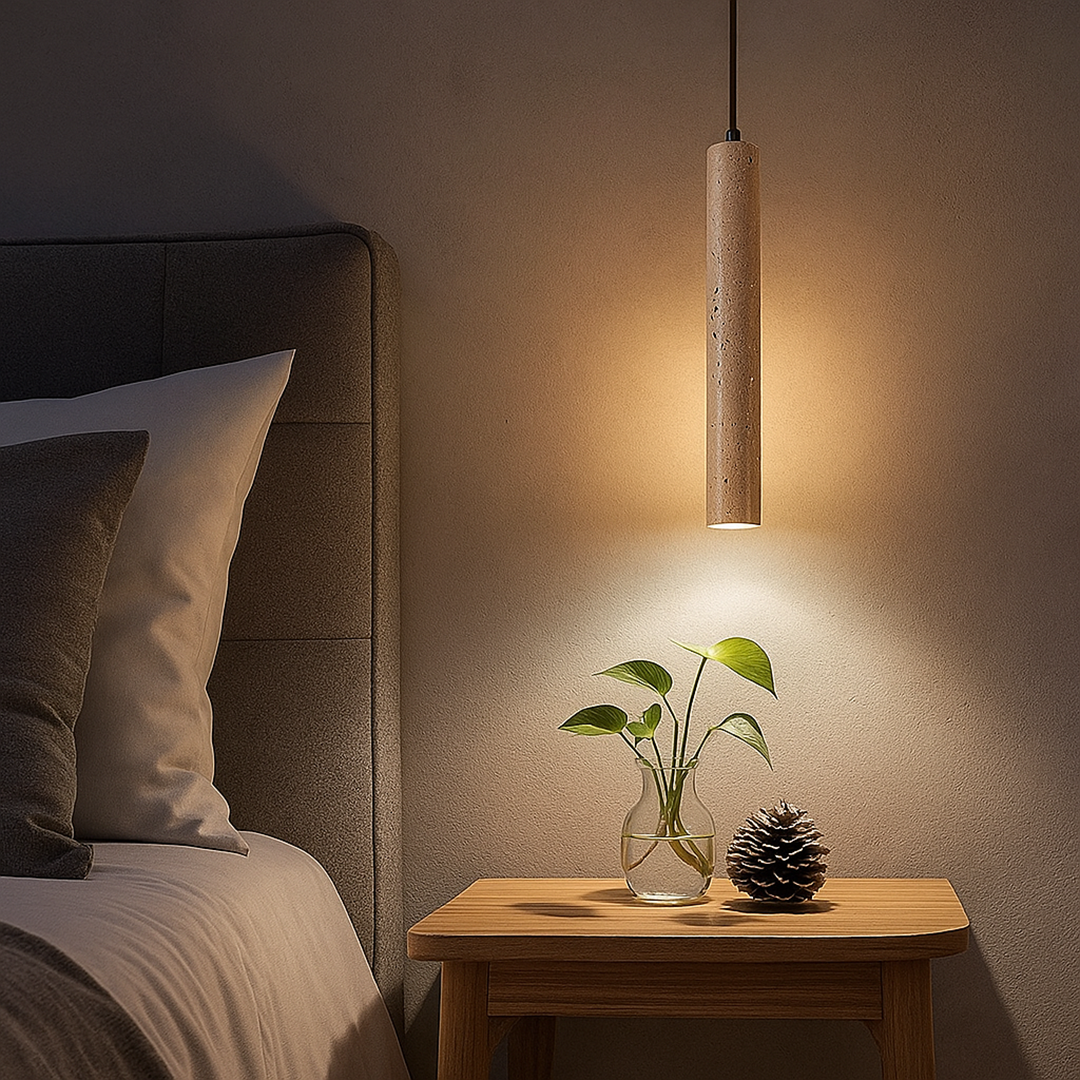 Trawertynowa Lampa Wisząca | Regulowany Kabel