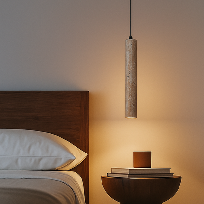 Trawertynowa Lampa Wisząca | Regulowany Kabel