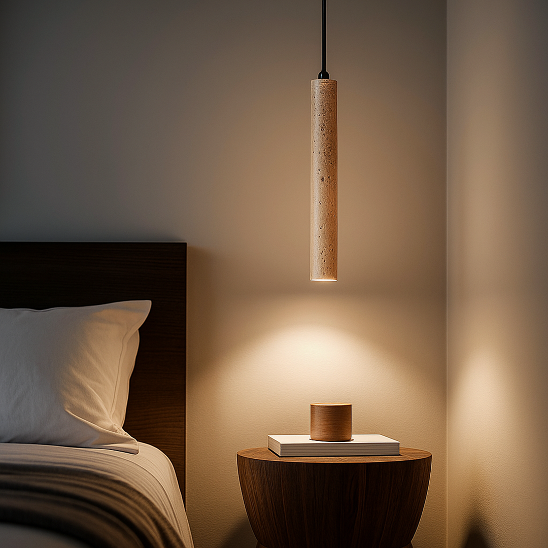 Trawertynowa Lampa Wisząca | Regulowany Kabel