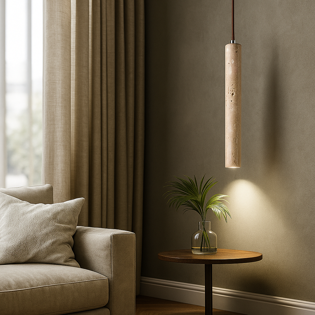 Trawertynowa Lampa Wisząca | Regulowany Kabel