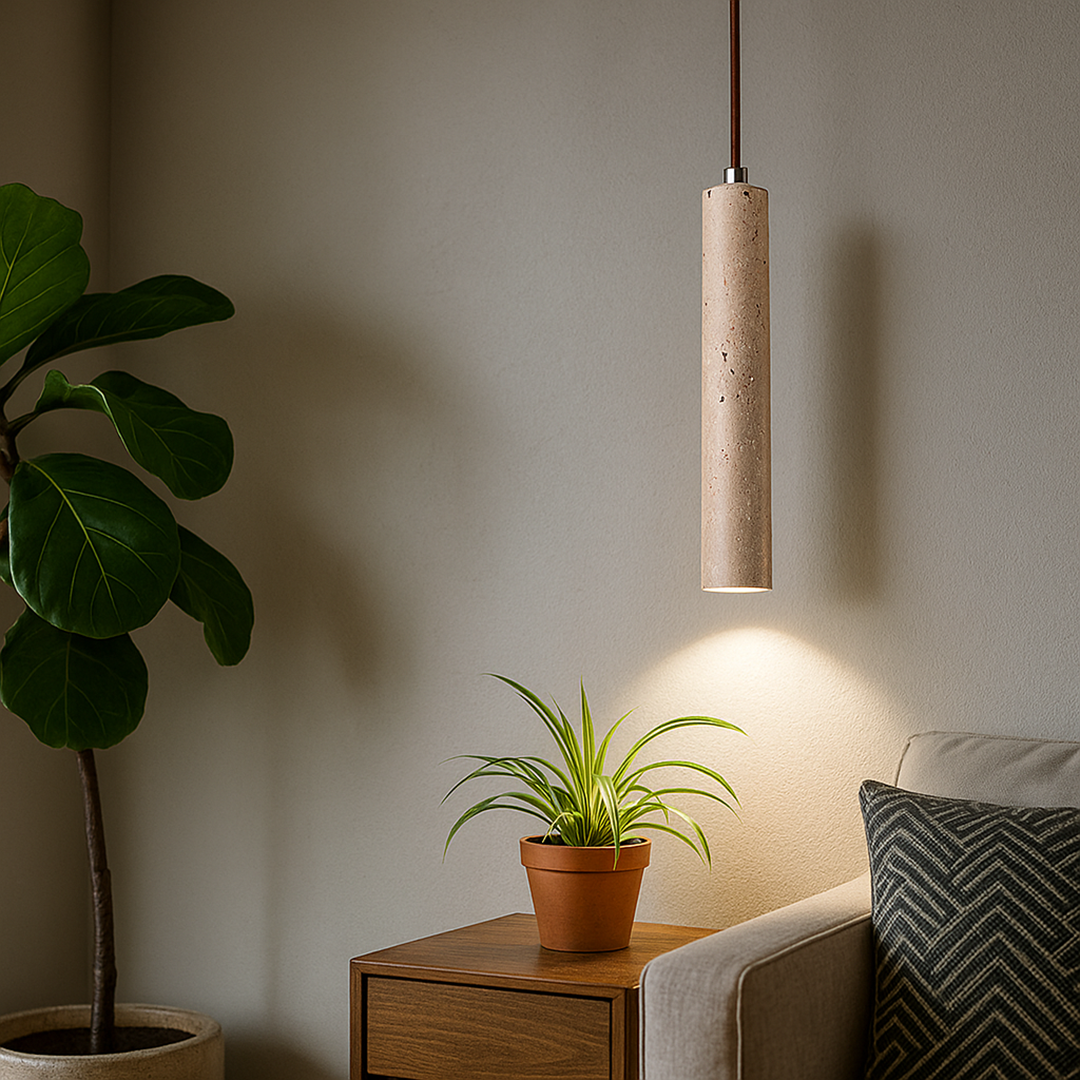 Trawertynowa Lampa Wisząca | Regulowany Kabel