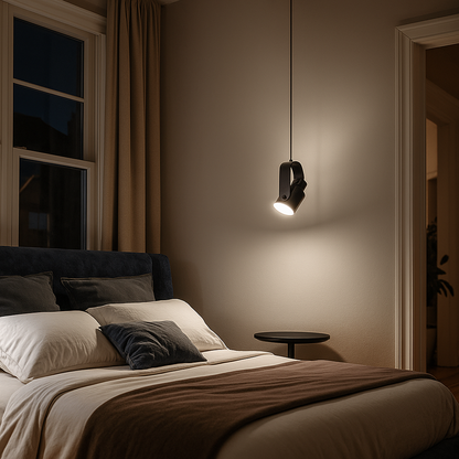 Drewniano-Metalowa Lampa Wisząca Punktowa | Styl Skandynawski