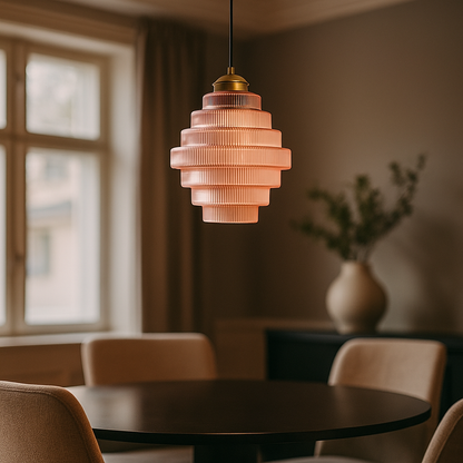 Szklana Lampa Sufitowa Retro Design | Wykończenie Mosiężne