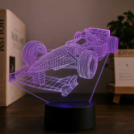 Lampa 3D Iluzja Formuła 1 | Wielokolorowa Nocna Lampa LED