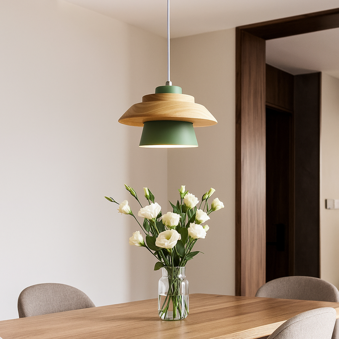 Skandynawska Minimalistyczna Lampa Wisząca | Drewniana