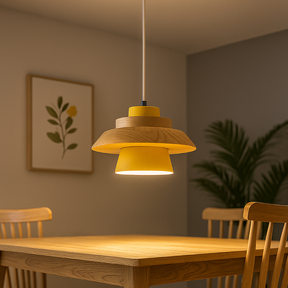 Skandynawska Minimalistyczna Lampa Wisząca | Drewniana