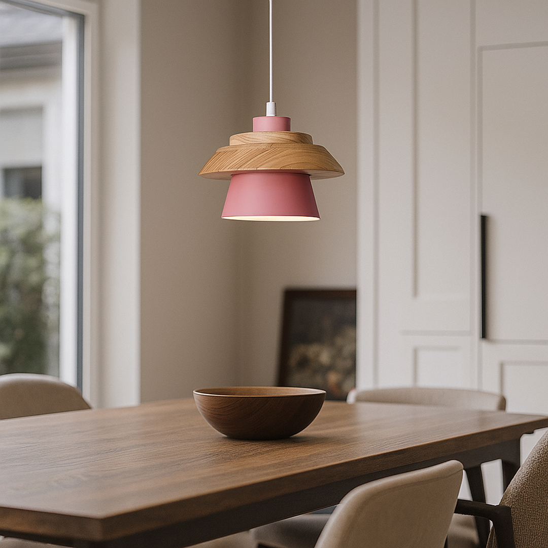 Skandynawska Minimalistyczna Lampa Wisząca | Drewniana