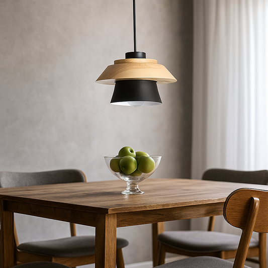 Skandynawska Minimalistyczna Lampa Wisząca | Drewniana