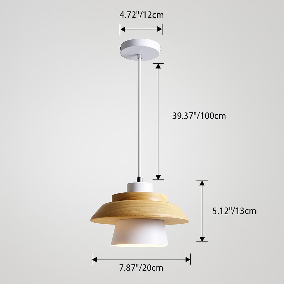 Skandynawska Minimalistyczna Lampa Wisząca | Drewniana