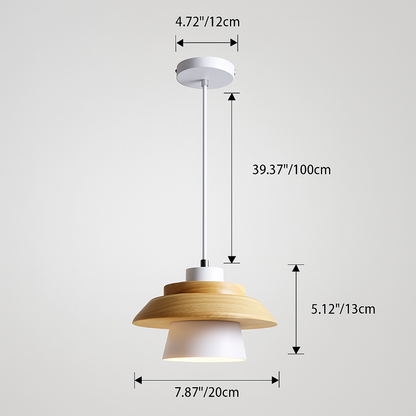 Skandynawska Minimalistyczna Lampa Wisząca | Drewniana