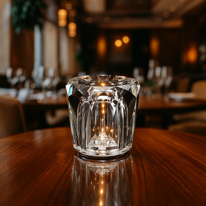 Kryształowa Bezprzewodowa Lampa Stołowa | Ładowalne Oświetlenie