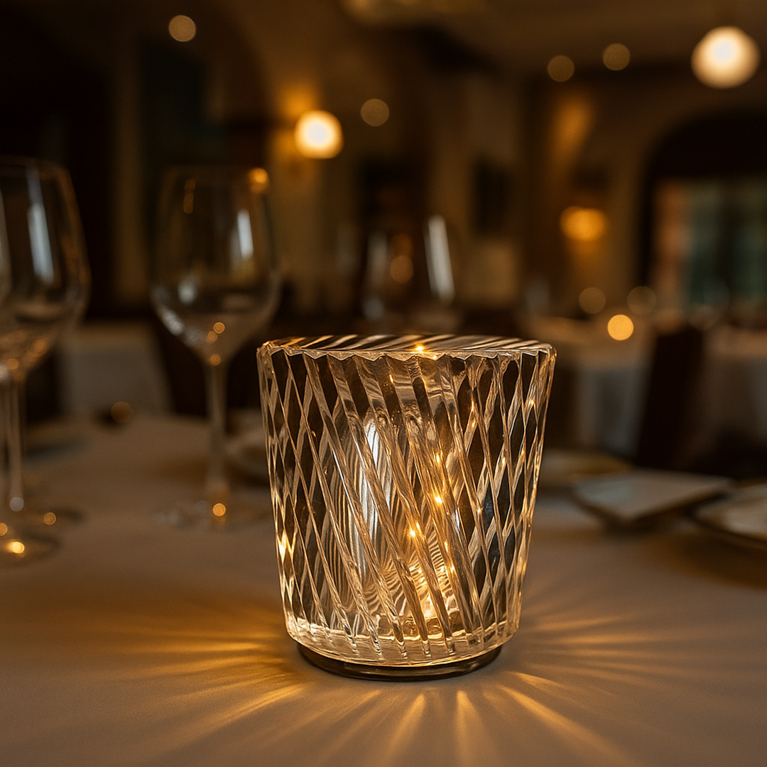 Kryształowa Bezprzewodowa Lampa Stołowa | Ładowalne Oświetlenie